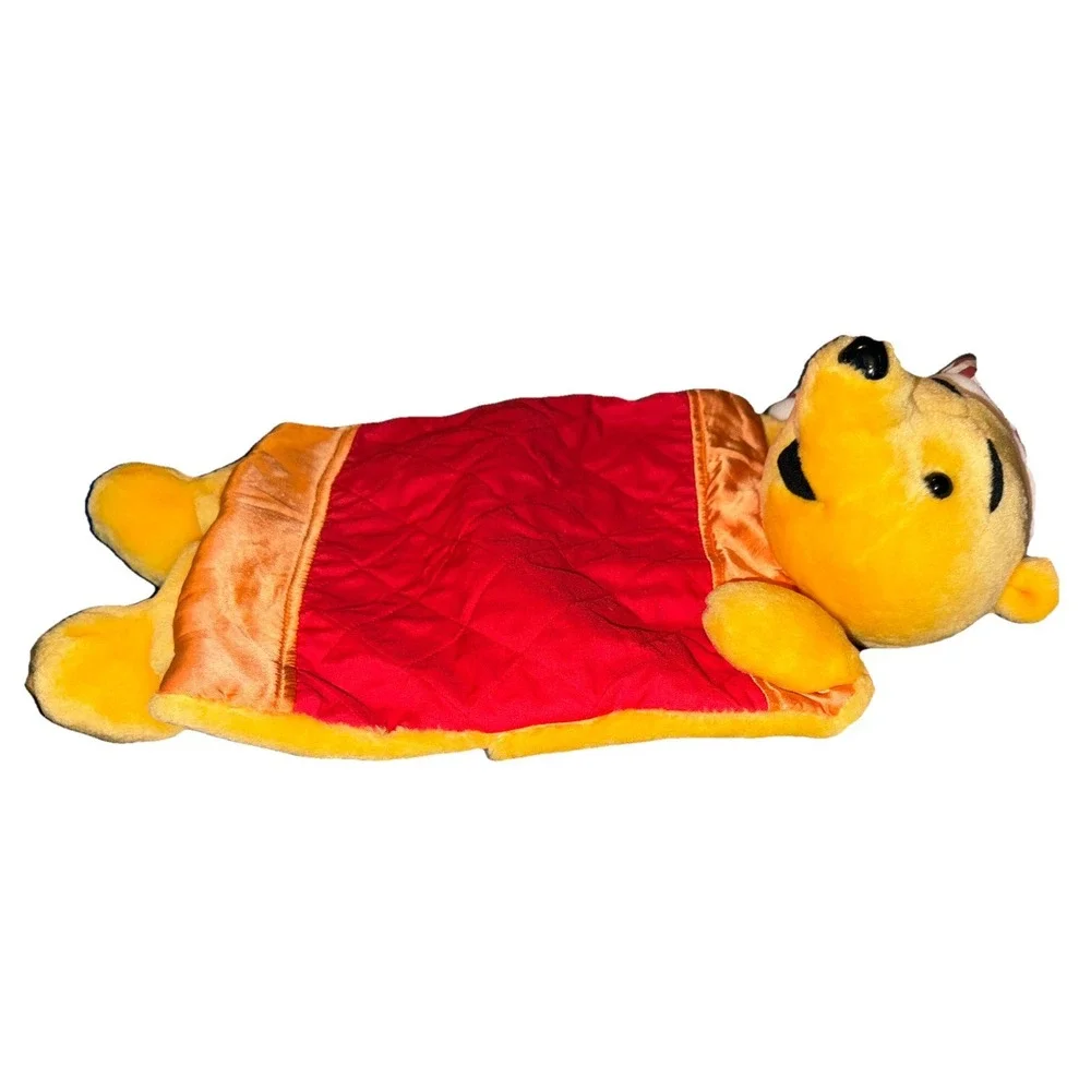 Vtg Disney Winnie The Pooh Plush Pajama Bag Satin Trim Collectible Multi Use 17